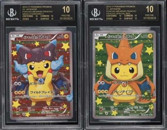 Graded Poncho Pikachu TCG cards
